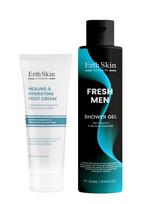ERTH SKIN LONDON FRESH MEN dušo gelis vyrams (300 ml) ir drėkinantis pėdų kremas (100 ml)