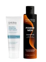 ERTH SKIN LONDON POWER MEN šampūnas vyrams (300 ml) ir drėkinantis pėdų kremas (100 ml)