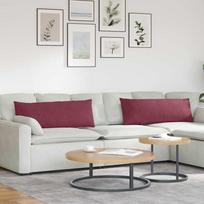 Sofa Pagalvės 2 vnt audinys Vyno raudona 120 x 40 cm