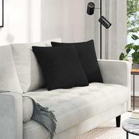Sofa Pagalvės 2 vnt audinys Juoda 45 x 45 cm