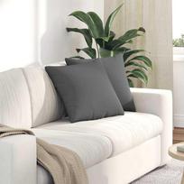 Sofa Pagalvės 2 vnt audinys Tamsiai pilka 45 x 45 cm