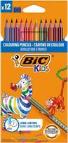Spalvotieji pieštukai Bic Evolution Stripes, 12 vnt.