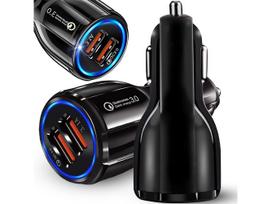 12-24V Automobilinis įkroviklis - kroviklis - adapteris 2 X USB QuickCharger 3.0