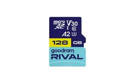 GOODRAM RIVAL atminties kortelė microSD 128GB 100MB/s klasė 10 UHS-I V30 A2 su adapteriu SD