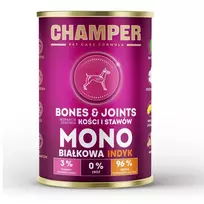 CHAMPER Bones & Joints Monoprotein Turkey – šlapias šunų ėdalas – 400g