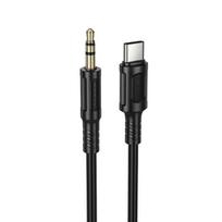 Borofone Cable AUX BL25B Nice – Type C to jack 3,5mm – 1 metre juodos spalvos
