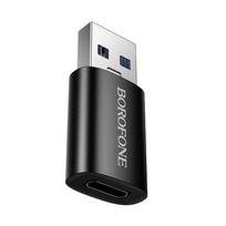 Borofone Adapter BV26B – USB to Type C – juodos spalvos