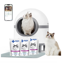 Išmanioji savaime išsivalanti kačių kraiko dėžė smart wifi apka 60l (54 x 54 x 63 cm) + 3 paketėliai ENZO VET Sterilizuota NEMOKAMAI