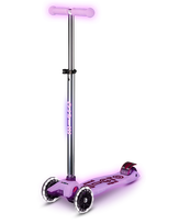 Maxi Micro Deluxe Glow LED – šviečiantis triratukas paspirtukas, violetinis