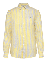 Polo Ralph Lauren - Classic Fit Striped Linen Shirt - Marškinėliai ilgomis rankovėmis - Geltona