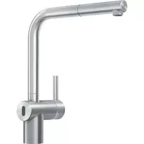 Plautuvės maišytuvas Franke ATLAS NEO SENSOR 115.0625.523 su sensoriniu ir rankiniu valdymu, ištraukiama žarna, 4 AA 1,5 V baterijos, nerūdijančio plieno sp.
