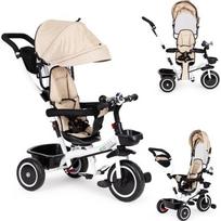 Triratukas-vežimėlis su besisukančia sėdyne Eco Toys, smėlio spalvos