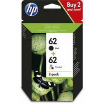 HP 62 N9J71AE Twin Pack Original printer cartridges, pack of 2 (Black, Cyan, Magenta, Yellow)