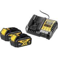 DeWALT Įkroviklis DCB1104M2-QW 18V, 4Ah Li-Ion akumuliatorius, 3 LED įkrovimo būsena, suderinamas su 18V XR įrankiais