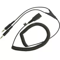 „Jabra“ laidas su QD jungtimi ir 2x3,5 mm jack jungtimis, spiralinis, 0,5–2 m