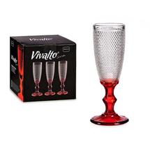 Taurės šampanui 180ml 6vnt 77094 RED