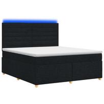Spyruoklinė lova su čiužiniu Juoda 180 x 200 cm Audinys