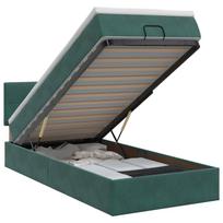 Reguliuojama lova su čiužiniu Tamsiai žalia 90 x 200 cm Aksomas
