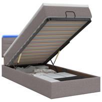 Otmana lova su matracsu ir LED Taupe 90 x 200 cm Audinys