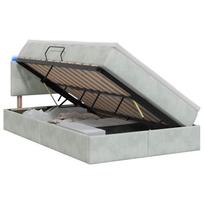 LED saugojimo lova su čiužiniu Šviesiai pilka 120 x 200 cm