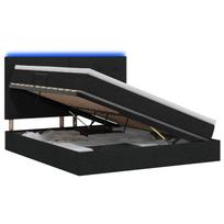 LED saugojimo lova su čiužiniu Juoda 160 x 200 cm Audinys