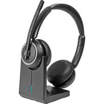 Lindy L118 Wireless Office Headset with Charging Station (20450) (Black, Bluetooth)