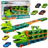 Žaidimų zona | PC | Konsolės | Priedai // Žaislai ir žaidimai vaikams // Ciężarówka Dinozaur z Resorakami Tor Dla Autek Transporter Wyrzutnia 4w1