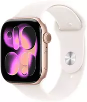 Išmanusis laikrodis „Apple Watch 11“ su GPS, 42 mm, rožinio aukso spalvos, „Alu Sport Band“ dirželis, dydis S/M, rožinis (MEU04RK/A)