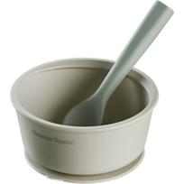 Tommee Tippee EasiStick™ Silicone Bowl & Spoon silikoninis dubenėlis su siurbtuku 4m+ Green 1 vnt.