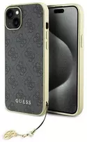 Guess GUHCP15MGF4GGR Apple iPhone 15 Plus / 14 Plus 6.7″ pilkas kietas dėklas 4G Charms Collection