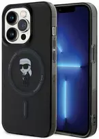 Karl Lagerfeld KLHMP14LHFCKNOK iPhone 14 Pro 6.1″ juodos spalvos kietas dėklas IML Ikonik MagSafe