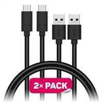 CONNECT IT Wirez USB-C (Type C) -> USB-A, USB 3.1 Gen 1, černý, 1 m (2 ks v balení)