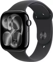 Apple Watch Series 11 GPS + Cellular 46mm Jet Black Aluminium Case with Black Sport Band - M/L - MFC44ET/A