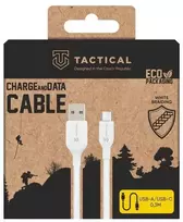 Tactical Taktinis dygsnio siūlų kabelis USB-A/USB-C 0.3m baltos spalvos