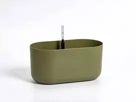 URBALIVE TOLITA stačiakampis savaiminio laistymo vazonas su įdėklu, 31 x 16 cm, žalias