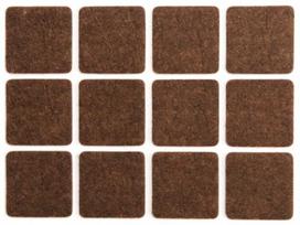 Padukai baldams lipnūs veltinio rudi Vorel | 20x20mm, 20vnt.