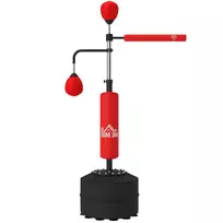 HOMCOM 4 viename laisvai pastatomas bokso maišo stovas, 160-230 cm reguliuojamo aukščio, raudonas