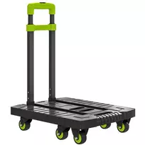HOMCOM Sulankstomas metalinis rankinis vežimėlis su ratukais ir reguliuojama rankena 49 x 35 x 102 cm Žalias