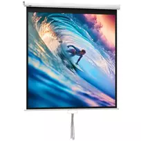 HOMCOM projektoriaus ekranas 152 x 152 cm 85 colių 1:1 HD 4K projektoriaus ekranas namų kino teatrui biuro pristatymams