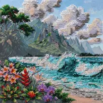 Abris Art Siuvinėjimo karoliukais rinkinys „Mėlynoji Laguna“, 20x20 cm