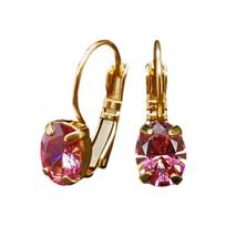 Auskarai moterims DiamondSky „Baroque Mirror II (Fancy Pink)“ su Swarovski kristalais