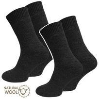 Vyriškos norvegiškos žieminės frotinės vilnonės kojinės VCA Textil, tamsiai ruda, 4 poros, 39-42