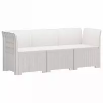 3- vietis Sodas Sofas Ratanas PP Balta