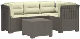 4 Vietų Sodo Sofa su Pagalvėlėmis Ratanų Imitacija PP