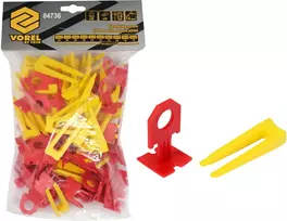 Vorel SISTEMA, KLIPAI + PLEIŠTAI PLYTELIŲ LYGINIMUI 3MM, 50 + 50 VNT.