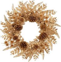 Kalėdinis vainikas, durų dekoracija 60 cm, Kalėdinė puošmena, auksinis — durų papuošimas, glamour vainikas, kalėdų stalo dekoras, sienų dekoracija, dirbtinis vainikas, šventinė kompozicija, stalo dekoracija