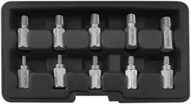 Yato PAŽEIDŽIŲ VIDINIŲ VARŽTŲ RINKINYS HEX, TORX, SPLINE, KOMPLEKTAS YRA 10 ELEMENTŲ
