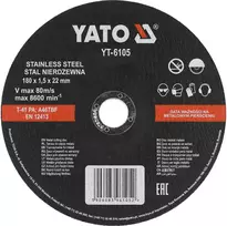 Yato NERŪDIJANČIO PLIENO PJOVIMO DISKAI 180X1,5X22 MM / 5 VNT.