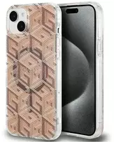 Dėklas Guess GUHMP15MHGCUSTGW iPhone 15 Plus | 14 Plus 6.7" ruda|ruda hardcase IML GCube MagSafe