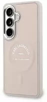 Karl Lagerfeld PU RSG logotipo telefono dėklas su MagSafe laikikliu, skirtas Samsung Galaxy S26 (S942) rožinis